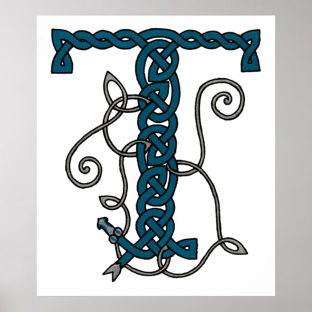 Celtic Brev T-utskrift Poster (Framsidan)