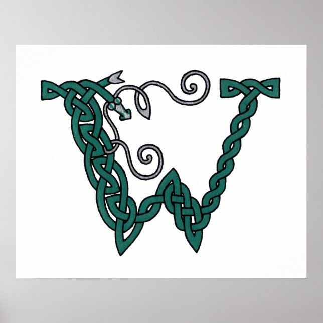 Celtic Brev W-utskrift Poster (Framsidan)