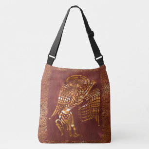 Celtic Brown Leather Tribal Axelväska