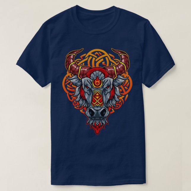 Celtic Bull Zodiac Sign Data den 15 maj T Shirt (Design framsida)