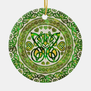 Celtic Butterfly - Round Ornament - Grönt och gul