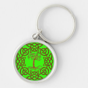 Celtic Circle Livets träd Irish Nyckel chain Rund Silverfärgad Nyckelring