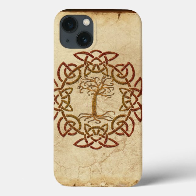 Celtic Circle Nordic Livets träd iPad Case (Baksida)