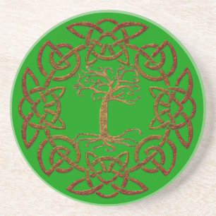 Celtic Circle & Träd Irish-stil Drinks Underlägg