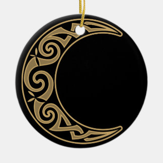 Celtic Crescent Måne Julgransprydnad Keramik