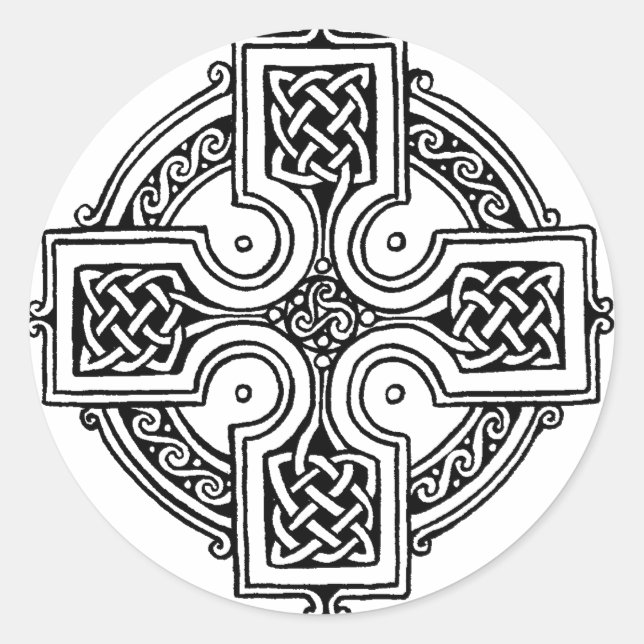 Celtic cross pattern runt klistermärke (Framsida)