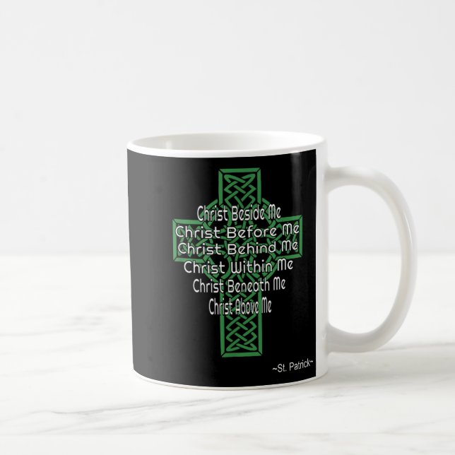 Celtic Cross Shirt St Patrick's Prayer Christian  Kaffemugg (Höger)