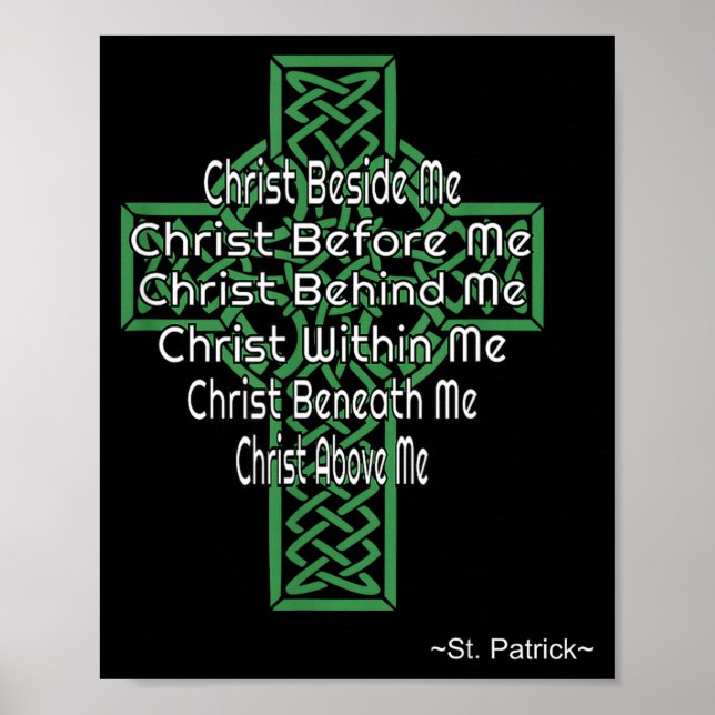 Celtic Cross Shirt St Patrick's Prayer Christian  Poster (Framsidan)