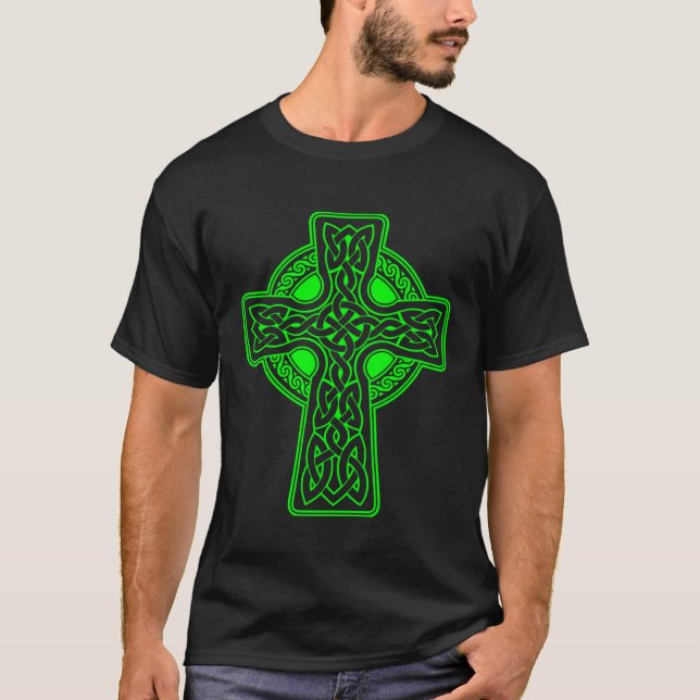 Celtic Cross St Patrick s Day 2023 Gaelic Viking I T Shirt (Framsida)