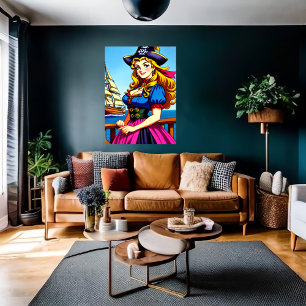 Celtic dam Pirat AI Art Poster