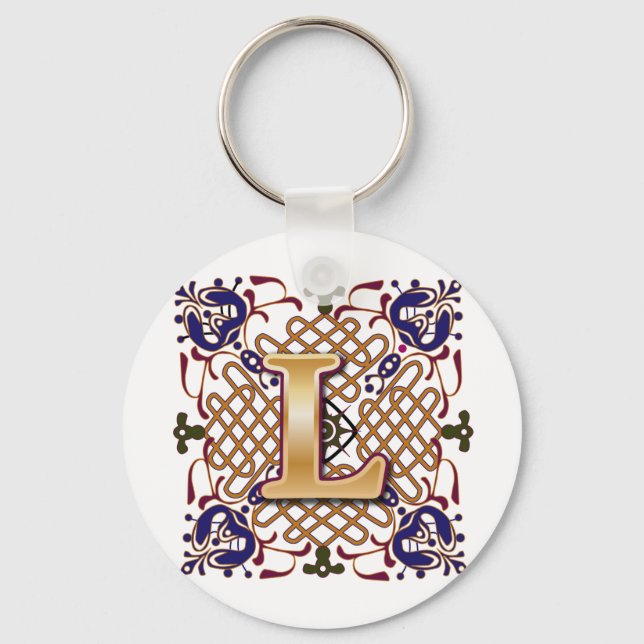 Celtic Design Brev L Nyckelring (Framsida)