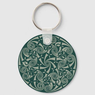 Celtic design för fnurramedaljongrunda, irländsk nyckelring