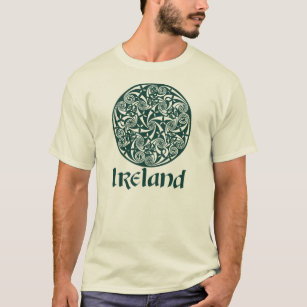 Celtic design för fnurramedaljongrunda, irländskt t shirt