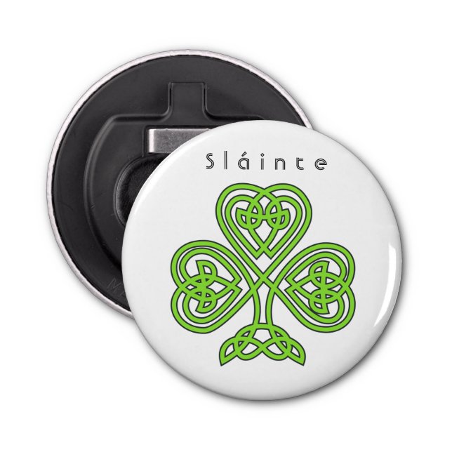 Celtic Design Shamrock St. Patrick's Day Slainte Flasköppnare (Framsidan)