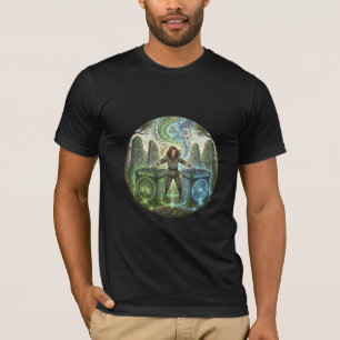 Celtic DJ Ritual Illustration T-Shirt