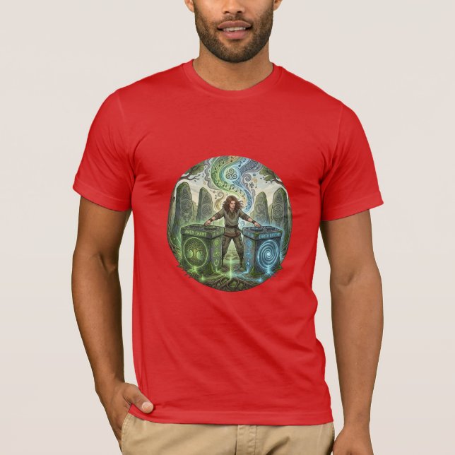 Celtic DJ Ritual Illustration T-Shirt (Framsida)