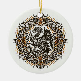 Celtic Dragon Beast Julgransprydnad Keramik