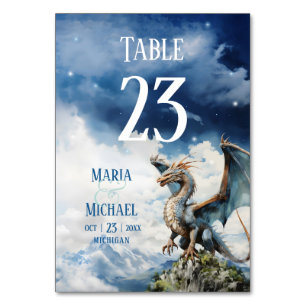 Celtic Dragon Bröllop Bordsnummer Card