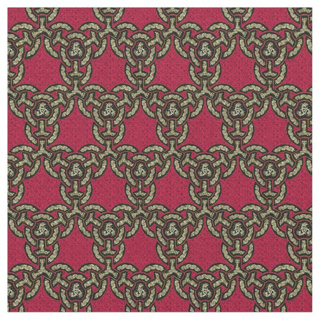 Celtic Dragon chain in Red Tyg (Närbild)