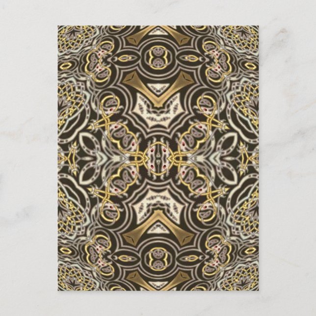 Celtic Dragon Delight Kaleidoscope Mandala Vykort (Framsida)