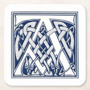 Celtic Dragon Initial A Underlägg Papper Kvadrat