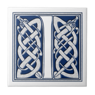 Celtic Dragon Initial I Kakelplatta