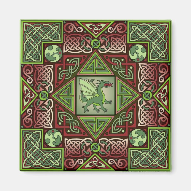 Celtic Dragon Labyrinth Magnet (Framsidan)