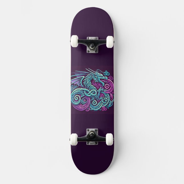 Celtic Dragon Mini Skateboard Bräda 18,5 Cm (Framsida)