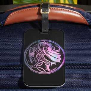 Celtic Dragon Round Bagagebricka
