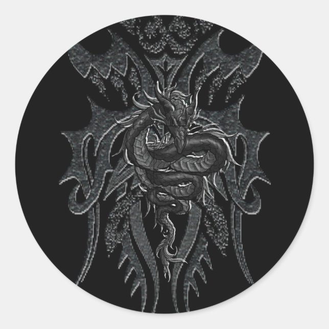 Celtic Dragon Sticker Runt Klistermärke (Framsida)