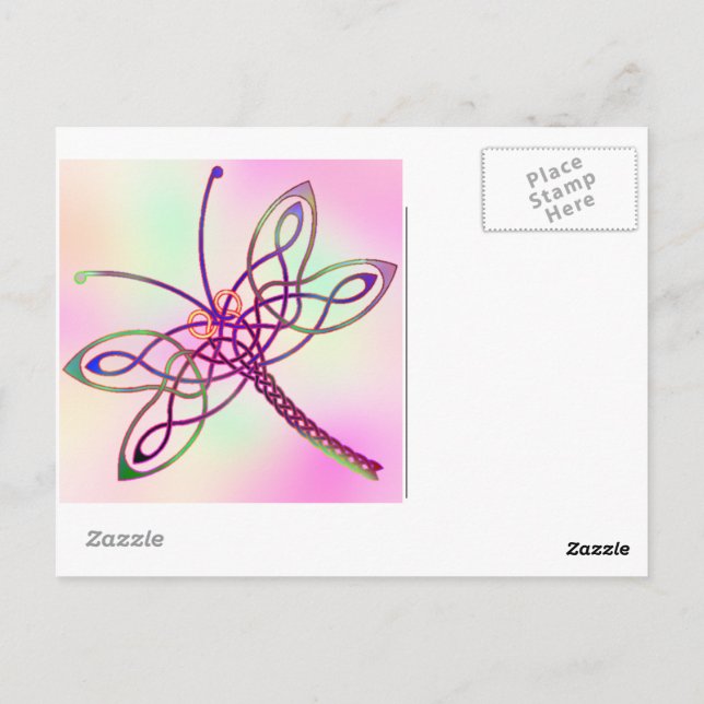 Celtic Dragonfly Light Vykort (Baksida)