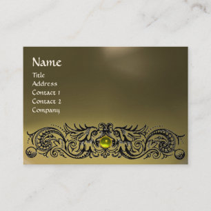 CELTIC DRAGONS MONOGRAM AGATE grått gult topaz Visitkort