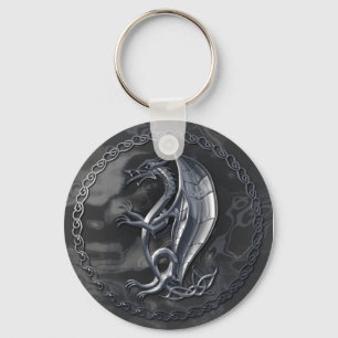 Celtic drake Keychain för silver Nyckelring