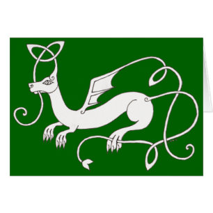 Celtic drakekort (grönt) hälsningskort