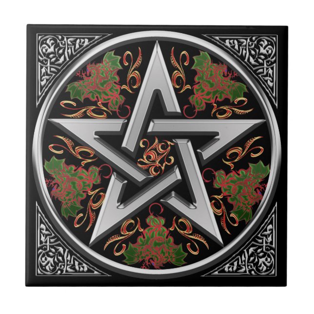 Celtic drakePentagram Kakelplatta (Framsidan)