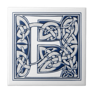 Celtic E Monogram Kakelplatta