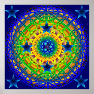 Celtic Earth Orb Midnight Skriv ut Poster