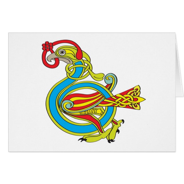 Celtic fågel hälsningskort (Framsidan Horizontal)