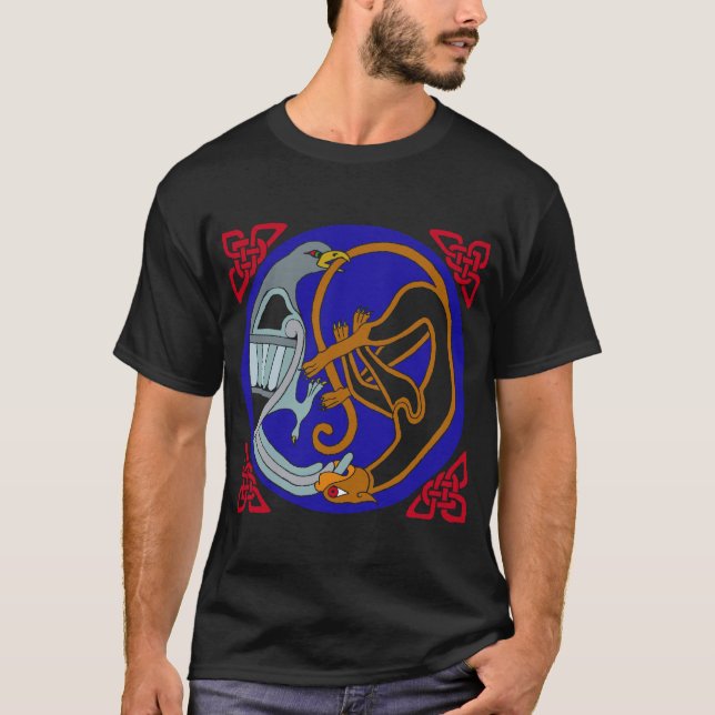 Celtic fågel & katt t shirt (Framsida)
