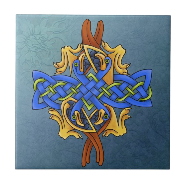 Celtic fåglar kakelplatta (Framsidan)