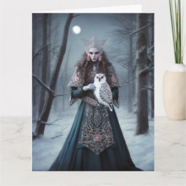 Celtic Fantasy Yuletide Goddes Greeting Card Kort