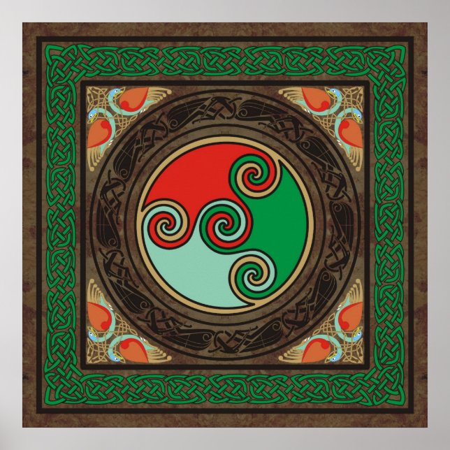 Celtic Färg Spiral Poster (Framsidan)