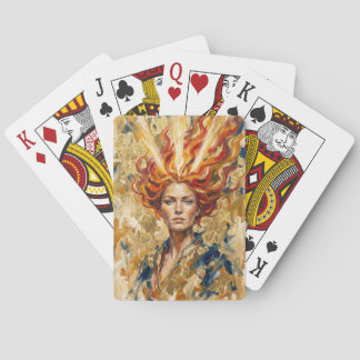 Celtic Fire Goddess Brigid Gold Leaf Fantasy Art Casinokort