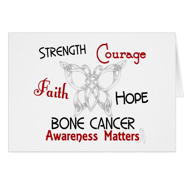 Celtic fjäril 3 för bencancer hälsningskort (Framsidan Horizontal)