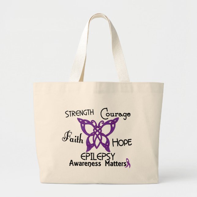 Celtic fjäril 3 för epilepsi jumbo tygkasse (Framsidan)
