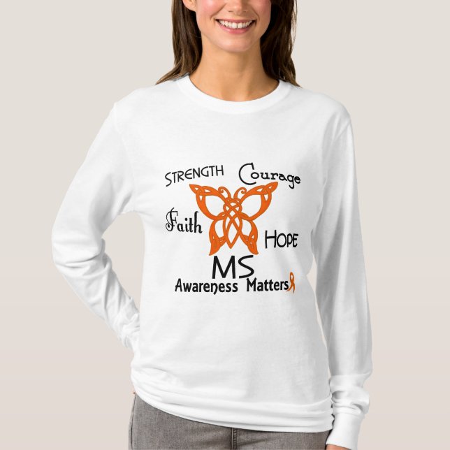 Celtic fjäril 3 för ms t-shirt (Framsida)