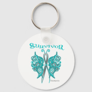 Celtic fjäril för överlevande - Ovarian cancer Nyckelring
