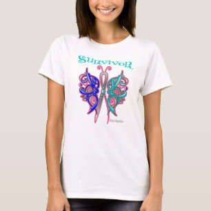 Celtic fjäril för överlevande - Thyroidcancer Tee Shirt