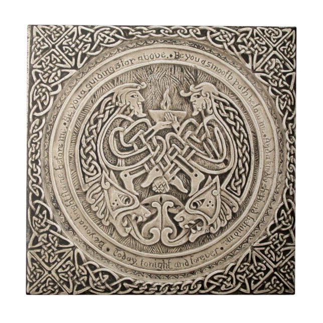 CELTIC FLAMMAR VINTAGEKONST KAKELPLATTA (Framsidan)
