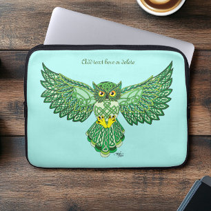 Celtic Flight Uggla Grönt Laptop Fodral